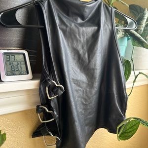 Sweetheart Faux Leather Top